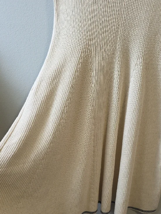 GAP old Money Classic Cream Ribbed Polo Mini Dress with Black Trim RSP $80 - Picture 6 of 8